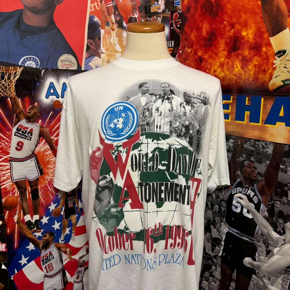 Vintage Louis Farrakhan 1996 World Day‎ Atonement Black Culture Tee Sz XL